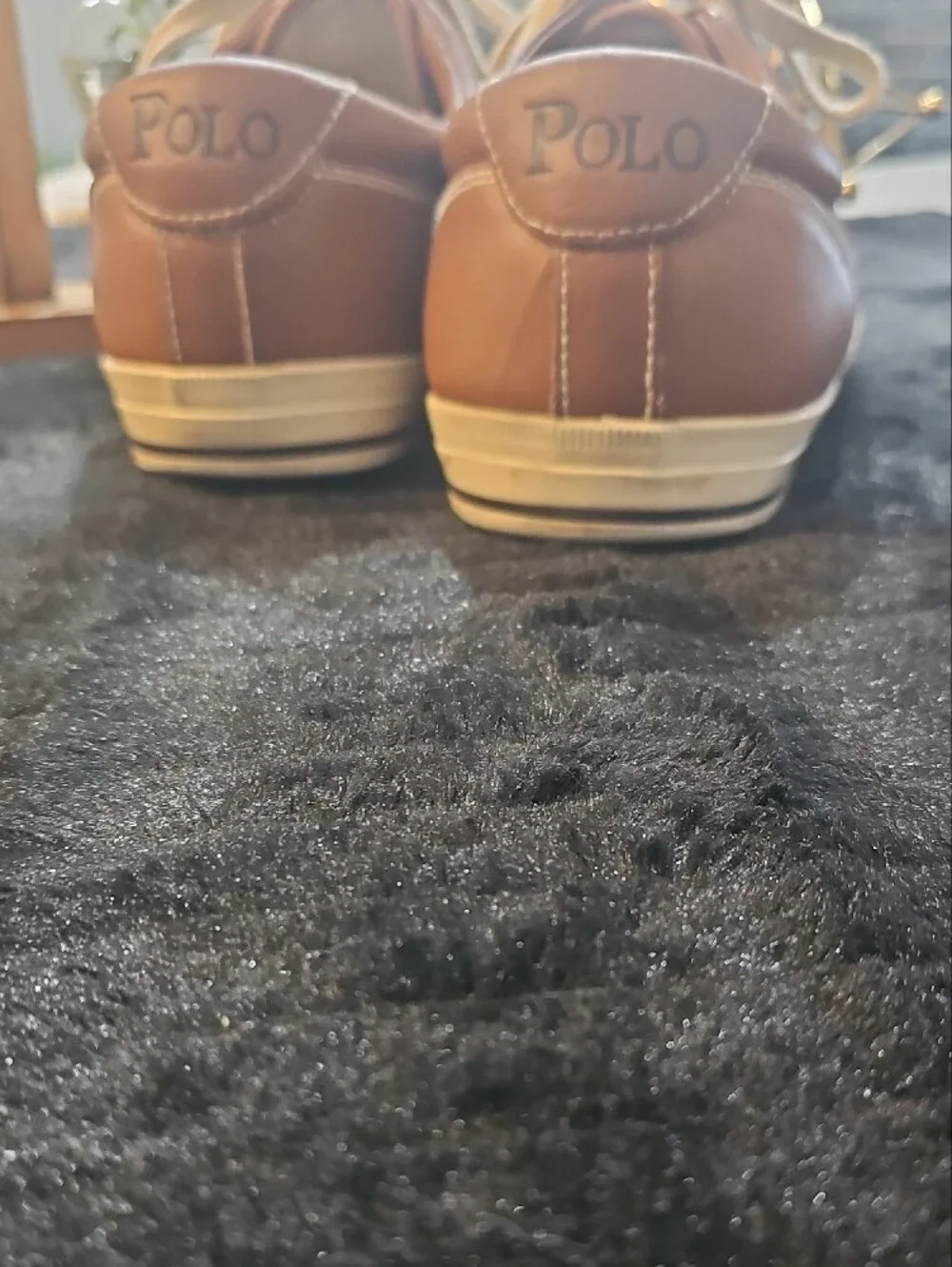 Polo by Ralph Lauren Tan Leather Low-Top Sneakers